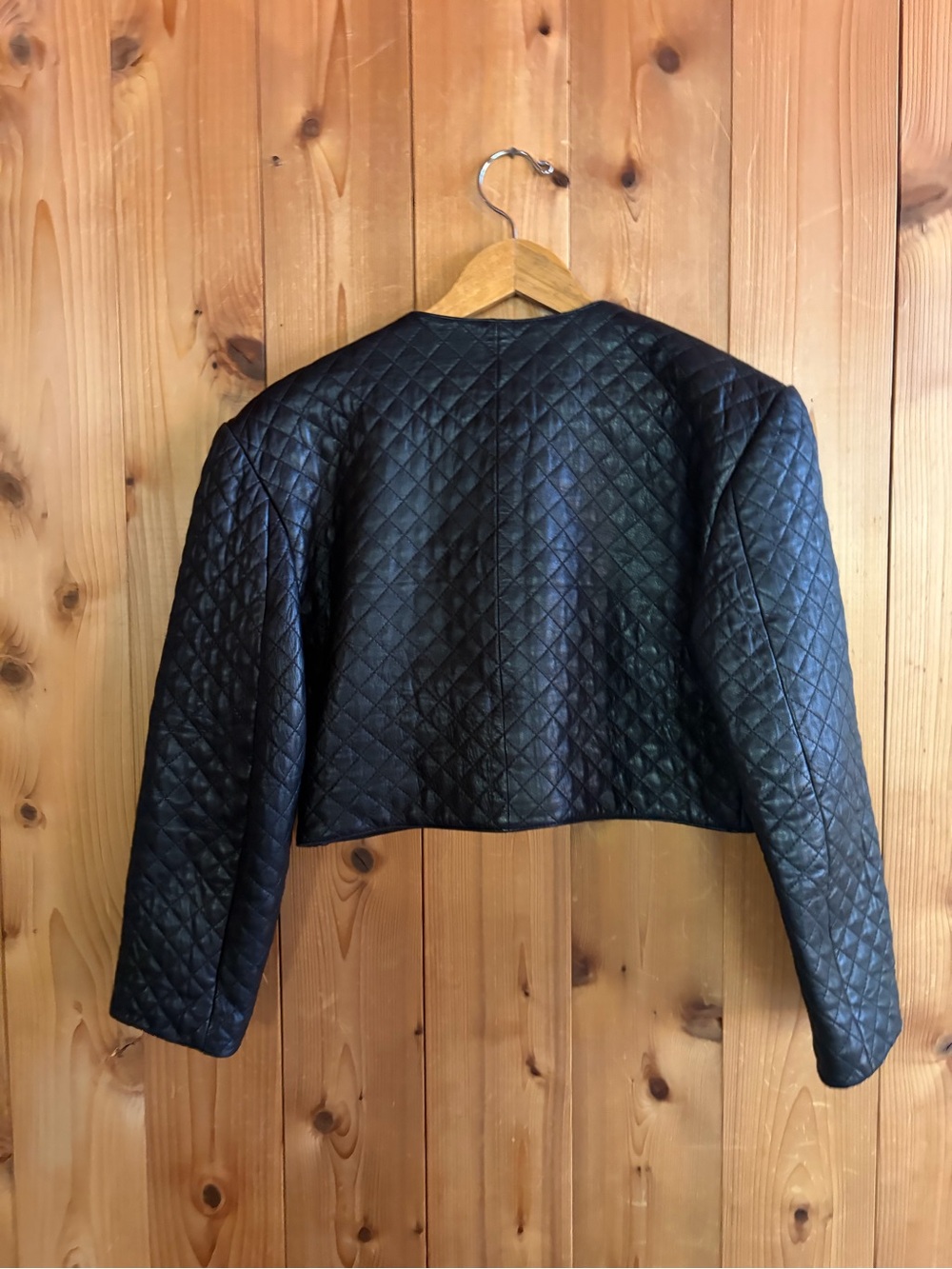 Vintage North Beach Leather Michael Hoban Quilted Crop Jacket - Picture 4 of 4